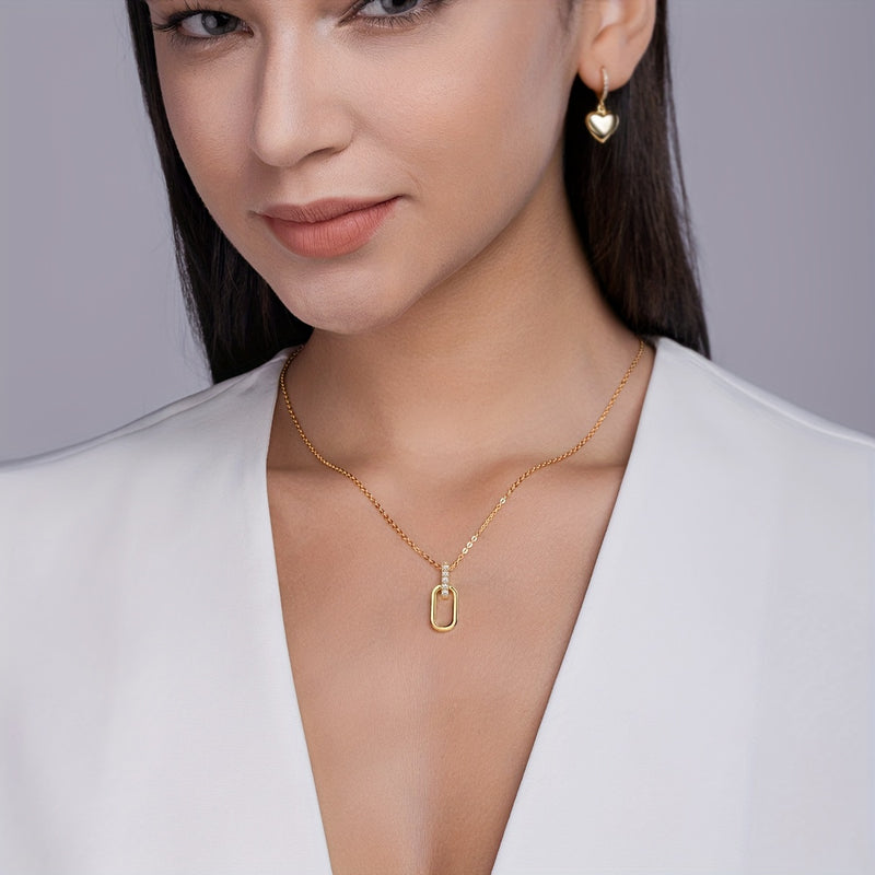 Colar Pendente em Moissanite com Design Vazado – Prata 925 Banhada a Ouro 18K, Unissexo