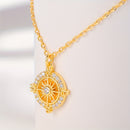 Colar em Prata 925 com Pendente Bússola em Zircónia 5A – Joia Feminina com Caixa de Oferta