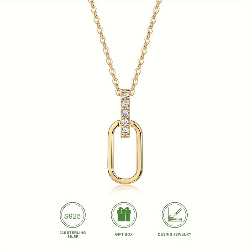 Colar Pendente em Moissanite com Design Vazado – Prata 925 Banhada a Ouro 18K, Unissexo