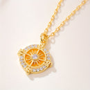 Colar em Prata 925 com Pendente Bússola em Zircónia 5A – Joia Feminina com Caixa de Oferta