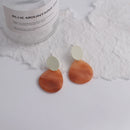 Brincos Artesanais Boémia em Acrílico Castanho Café e Madeira – Estilo Coreano, Jóias Pendentes para Mulher