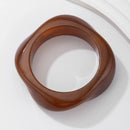 Pulseira Vintage Punk em Acrílico – Castanho Café, Geométrica e Irregular, Bracelete Larga para Mulher e Homem