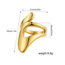 Anel Aberto Geométrico Irregular em Aço Inoxidável – Unissexo, Ajustável e Estilo Moderno