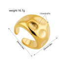 Anel Aberto Geométrico Irregular em Aço Inoxidável – Unissexo, Ajustável e Estilo Moderno