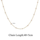 Conjunto 3 Colares Femininos – Aço Inoxidável Dourado com Corrente de Pérolas, Cruz e Elos Cuba