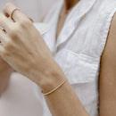 Pulseira Tennis em Zircónia Cúbica Banhada a Ouro 14K – Ajustável e Elegante, Presente para Mulher