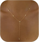 Colar Feminino Banhado a Prata e Ouro – Design Boho com Zircónia e Estilo Lariat Delicado