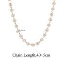 Conjunto 3 Colares Femininos – Aço Inoxidável Dourado com Corrente de Pérolas, Cruz e Elos Cuba