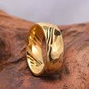 Anel Unissexo em Aço Damasco – Aliança Elegante para Homem e Mulher