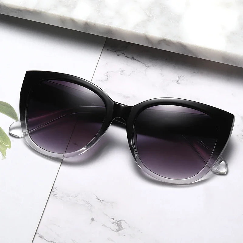 Óculos de Sol Retro Estilo Cat Eye – Lentes Degradé, Design Moderno e Unissexo, Proteção UV400
