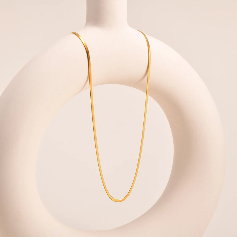 Choker Vnox para Raparigas – Corrente Ajustável em Aço Inoxidável 35-40 cm, Estilo Herringbone