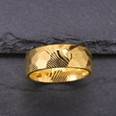 Anel Unissexo em Aço Damasco – Aliança Elegante para Homem e Mulher