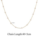 Conjunto 3 Colares Femininos – Aço Inoxidável Dourado com Corrente de Pérolas, Cruz e Elos Cuba