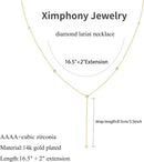 Colar Feminino Banhado a Prata e Ouro – Design Boho com Zircónia e Estilo Lariat Delicado