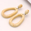 Brincos Artesanais Boémia em Acrílico Castanho Café e Madeira – Estilo Coreano, Jóias Pendentes para Mulher