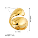 Anel Aberto Geométrico Irregular em Aço Inoxidável – Unissexo, Ajustável e Estilo Moderno