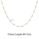 Conjunto 3 Colares Femininos – Aço Inoxidável Dourado com Corrente de Pérolas, Cruz e Elos Cuba