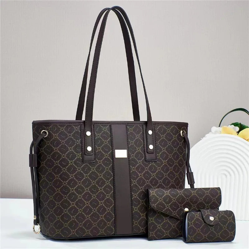 Conjunto 3 em 1 de Malas Femininas – Luxo e Grande Capacidade em Design Moderno 2024