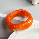 Pulseira Vintage Punk em Acrílico – Castanho Café, Geométrica e Irregular, Bracelete Larga para Mulher e Homem