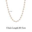 Conjunto 3 Colares Femininos – Aço Inoxidável Dourado com Corrente de Pérolas, Cruz e Elos Cuba