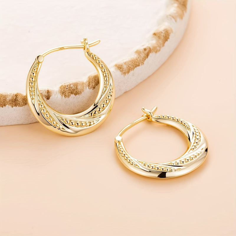 Brincos em Prata 925 com Esferas Douradas – Elegância Luxuosa com Caixa de Oferta