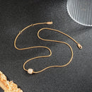 Colar em Prata 925 com Pendente Esfera Geométrica em Zircónia – Banhado a Ouro, Estilo Elegante