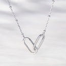 Colar Pendente Prateado Feminino – Design Entrelaçado Único com Caixa de Oferta