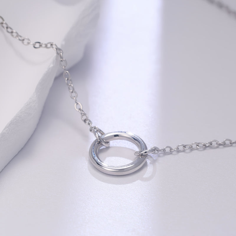 Colar em Prata 925 com Pendente Circular – Hipoalergénico, Elegante e com Caixa de Oferta